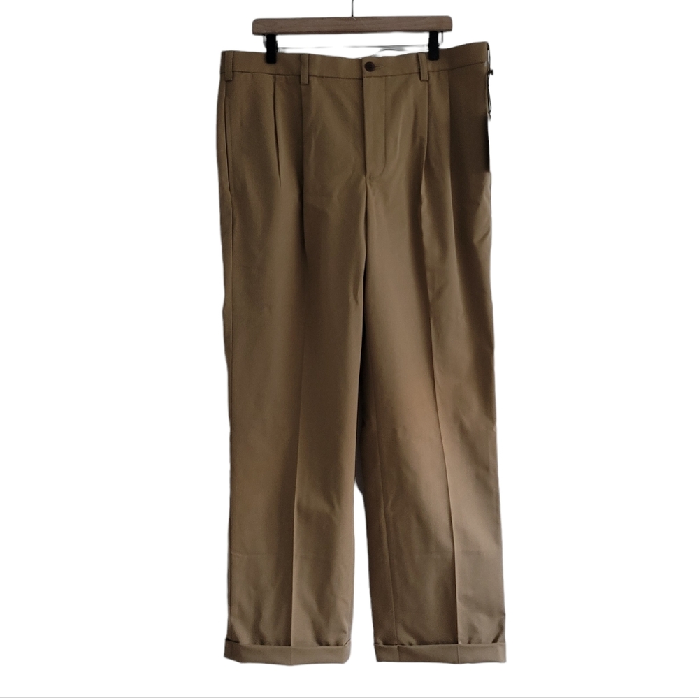 NEW Orvis Khaki Wrinkle Free Stretch Chino Pleated Pants